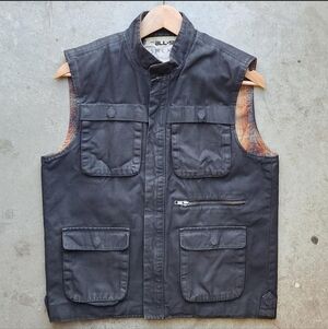 Utility Workwear Vest Flannel Lined Multi Pocket Small
